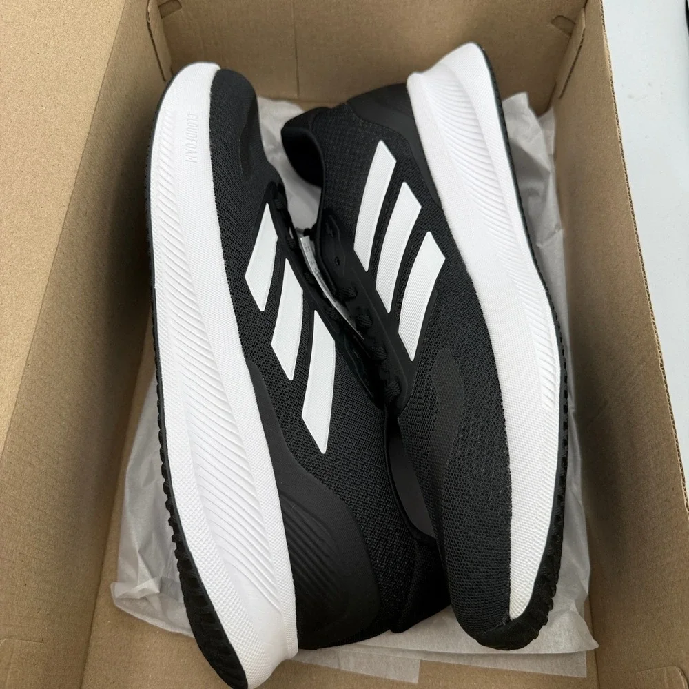 Adidas Runfalcon 5 Shoes Men Size 12 Black White Running IH7758